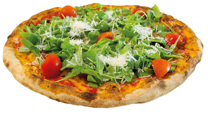 Resultado de imagen de pizza vegetal rucula tomates
