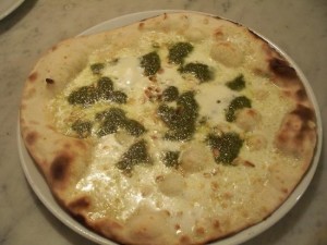 Genoese pesto pizza mozzarella stracchino