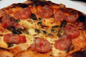 Pizza receita Scampi e Salmão Fumado