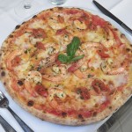 Pizza Scampi receta y salmón ahumado