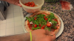 Daisy with Raw Arugula and Cherry Tomatoes