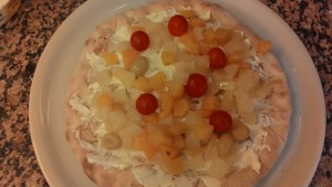 Postre de pizza Filadelfia e Macedonia