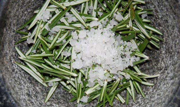 Salt Flavored With Rosemary As preparation of this dish