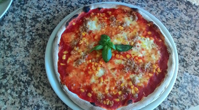 Milho e Receita Tuna Pizza