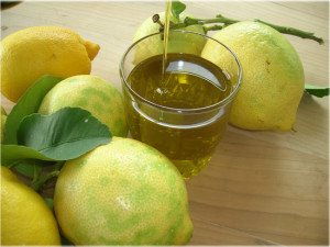 Oil flavored with lemon