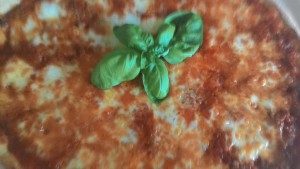 La pizza con salsa de setas