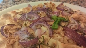 Cereals Focaccia with Tuna and Onion