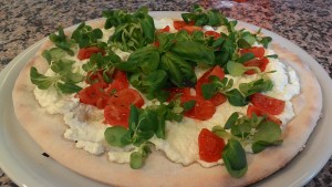 Tomates e Ricotta Pizza Valeriana