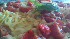 Focaccia With Tomato and Onion