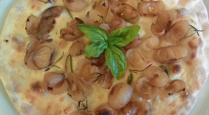 Focaccia com cebolas Borettane