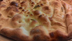 Focaccia dough with flour of chickpeas