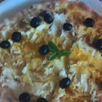 Focaccia with Cheese Turmeric and Black Olives
