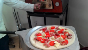 Pizza with mozzarella and tomatoes Pillow Sausage