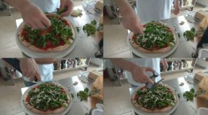 Onion Pizza With Arugula and Parmesan