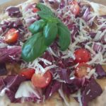 Focaccia with tomatoes Radicchio and Parmesan
