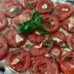 Focaccia con tomates de la carne asada Receta y Preparación de