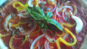 Onion Pizza With Peppers and Anchovies Recipe