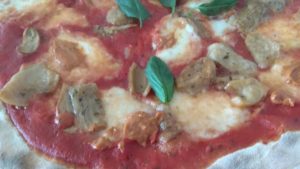 Pizza with Porcini Mushrooms and Pesto Rosso