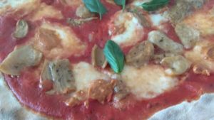 Pizza con setas y Pesto Rosso