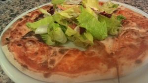 A Special Pizza Margherita With Mixed Salad