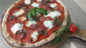 Pizza With Sausage and Mushrooms Trifolati
