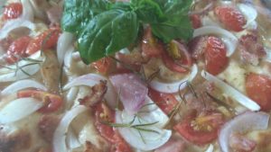 Cereals Focaccia with tomatoes and onion from Tropea Pillow
