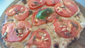 Focaccia dough Integral With Tomato Garlic and Anchovies