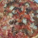 Pizza With Ham and Mushrooms