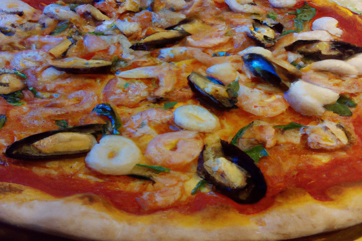 Seafood pizza the traditional recipe