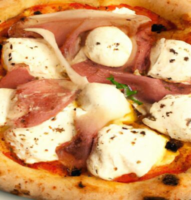 The pizza with the stuffed edge is a tasty variation of the traditional pizza