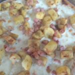 Pizza con Mozzarella y patatas asadas